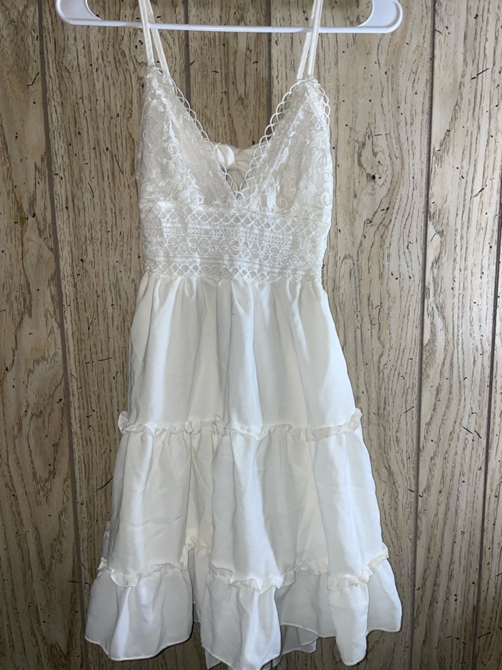 White Lace Bodice Tiered Sundress